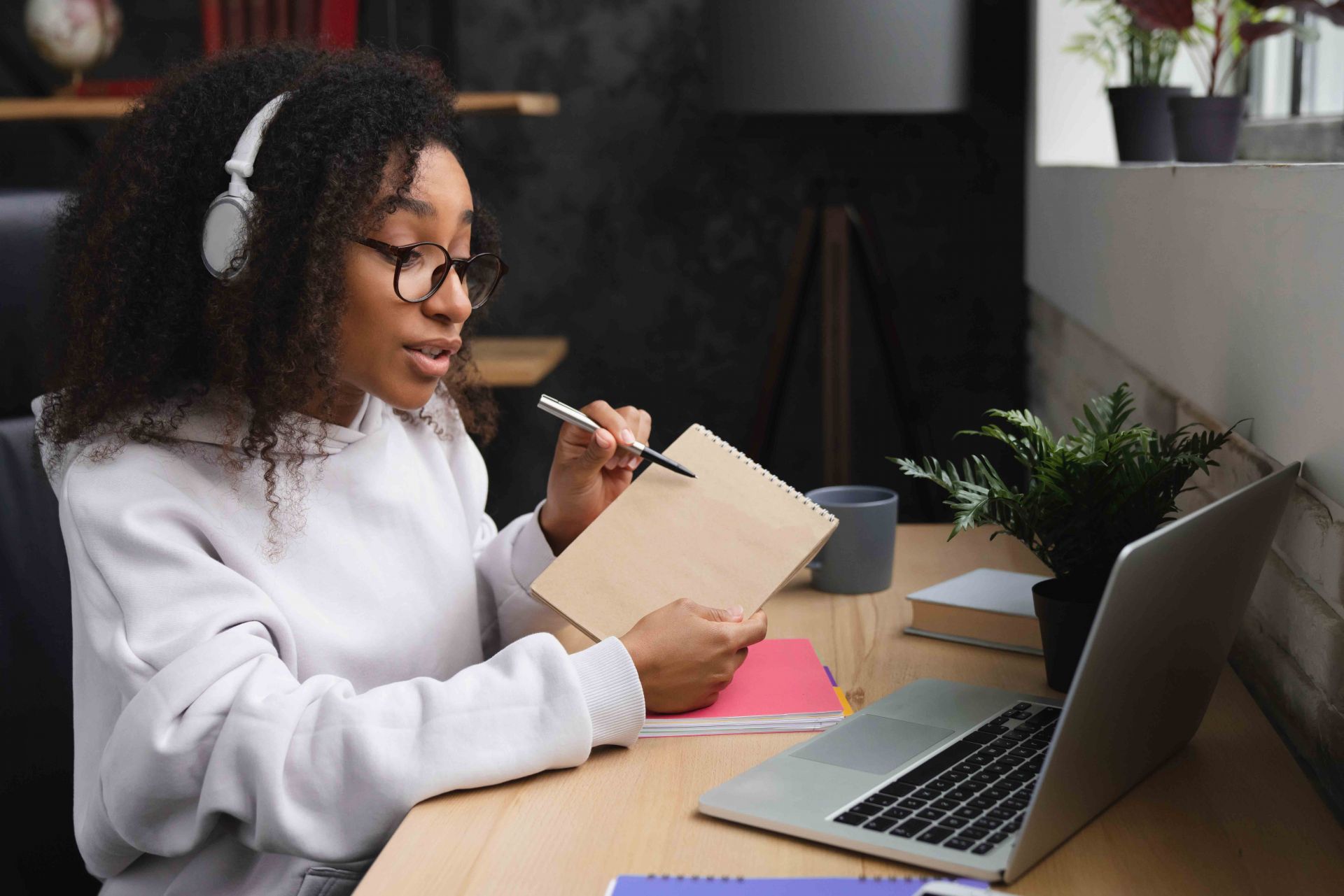 Student participating in class